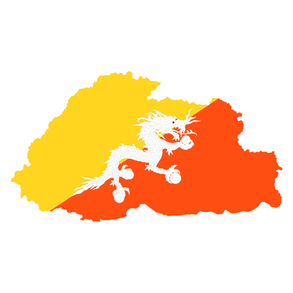 Bhutan Map Flag