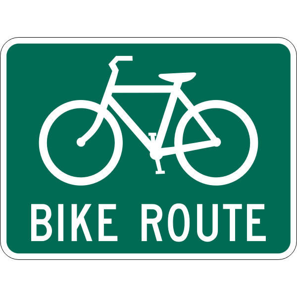 Vector illustration of bike route traffic sign