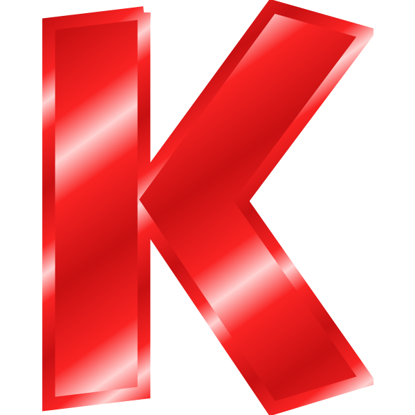 Effect Letters Alphabet red K