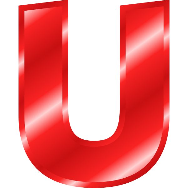 Download Effect Letters Alphabet red U | Free SVG