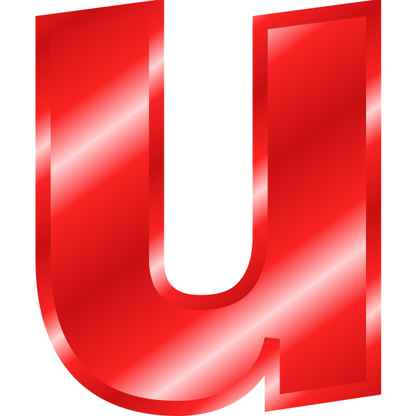 Effect Letters Alphabet red letter U