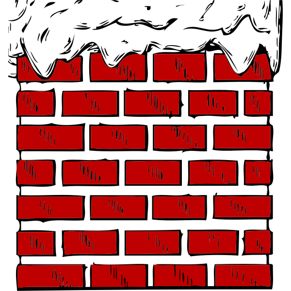 Chimney with snow vector graphics