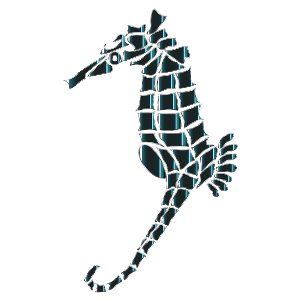 Stylized Seahorse Silhouette No Background