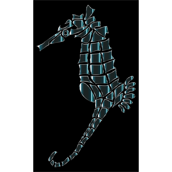 Stylized Seahorse Silhouette Clip Art