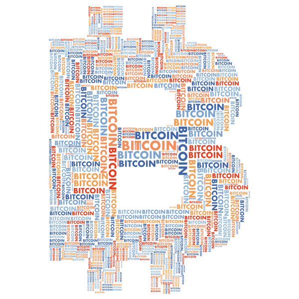 Bitcoin Logo Word Cloud No Background