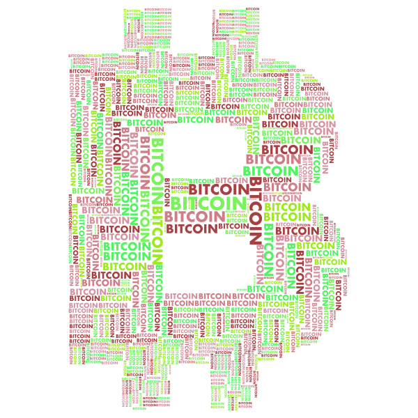 Bitcoin Logo Word Cloud Variation 2 No Background