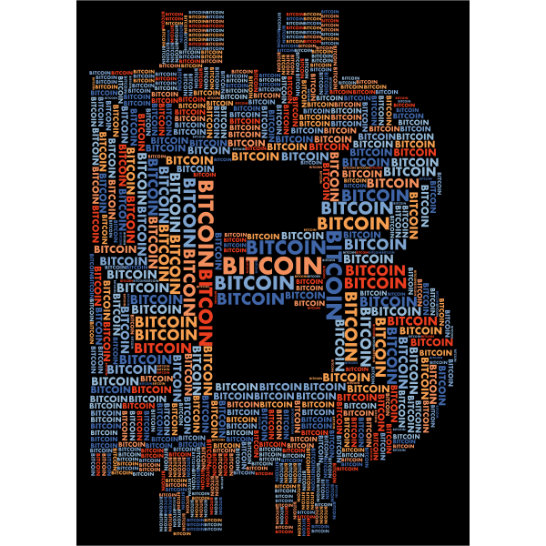 Bitcoin Logo Word Cloud - Free SVG