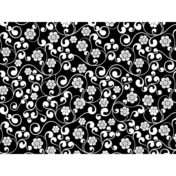 Black and white floral pattern | Free SVG
