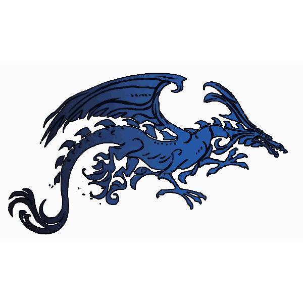 Black Blue Dragon Vector EDIT