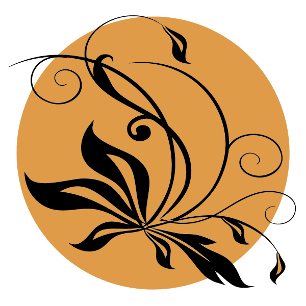 Black floral symbol