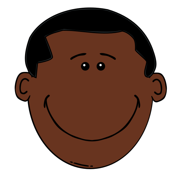Cartoon head of Afro-american boy