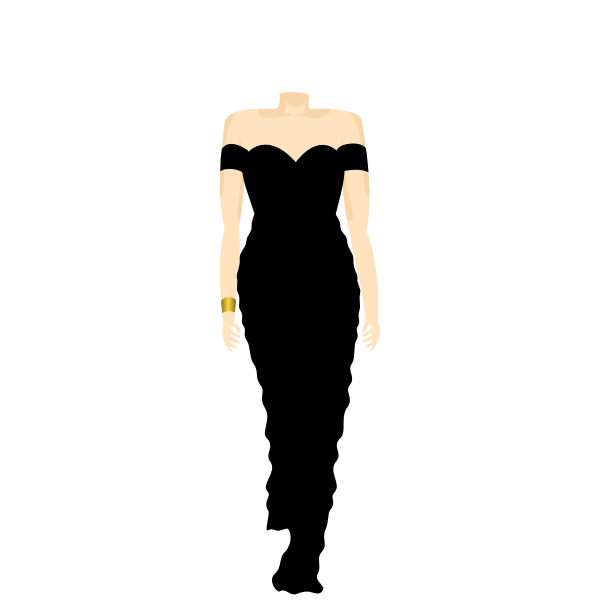 A headless dummy in black dress vector image