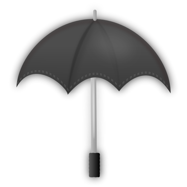 Vector clip art of grayscale umbrella