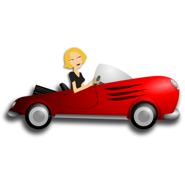 Blondie girl driving coupe vector image