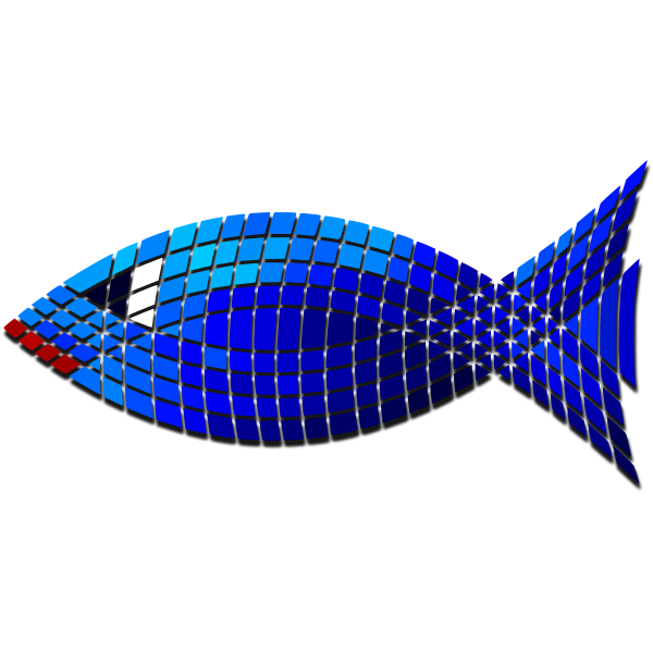 Vector image of tiled blue fish