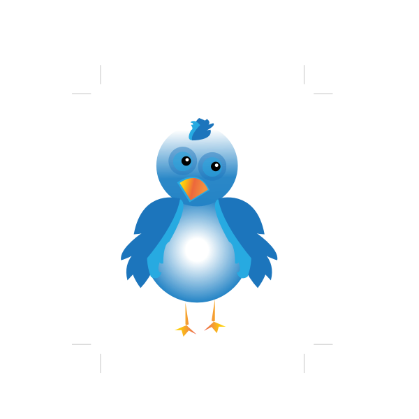 Cartoon style blue bird created image