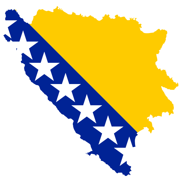 Bosnia And Herzegovina Map Flag