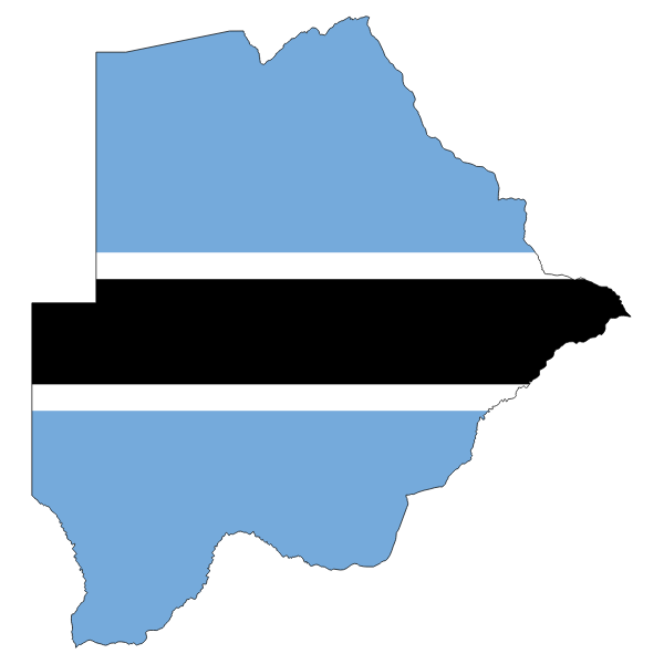 Botswana Flag Map With Stroke | Free SVG