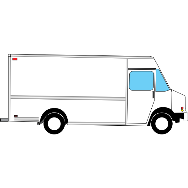 vector illustration of box truck from side