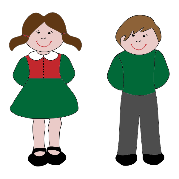 Boy and girl vector image