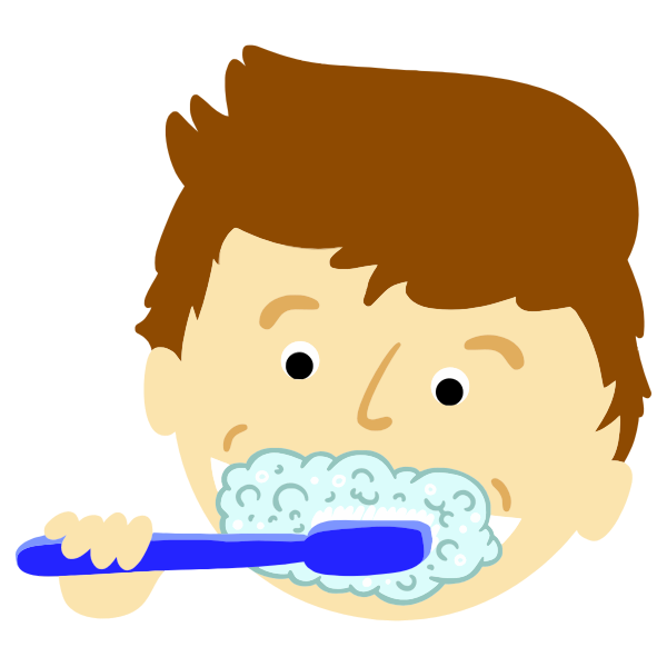 Boy Brushing Teeth | Free SVG
