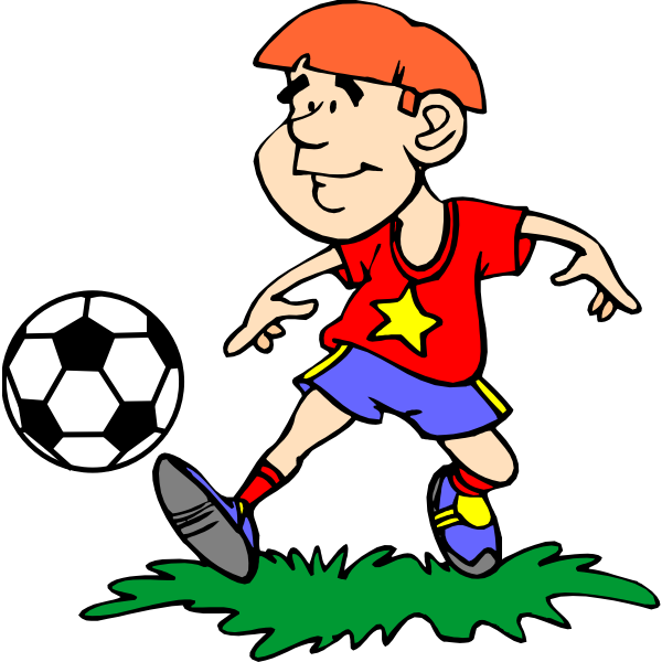 Soccer Player Kicking The Ball Free Svg