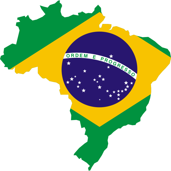 Brazil Flag Map - Free SVG
