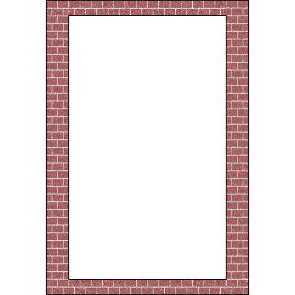 Vector drawing of layered bricks border