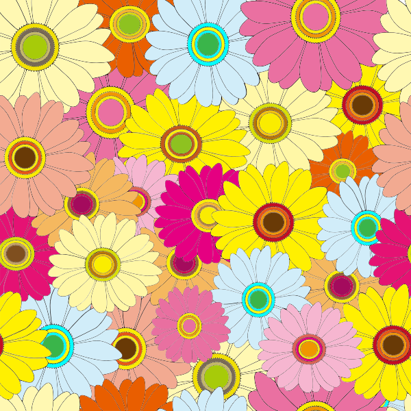 Bright Multicolored Floral Background | Free SVG