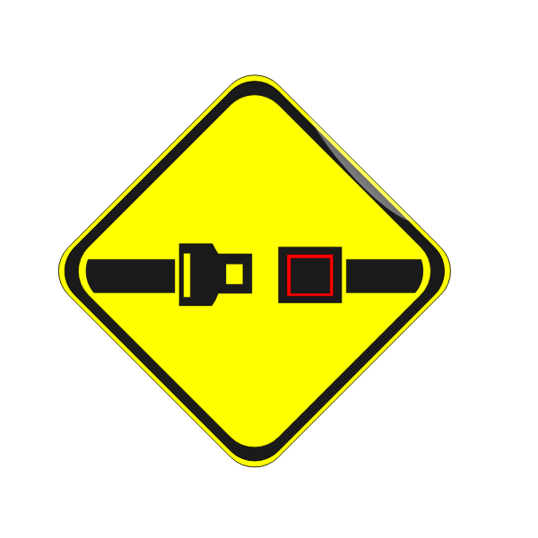 Buckle up road symbol