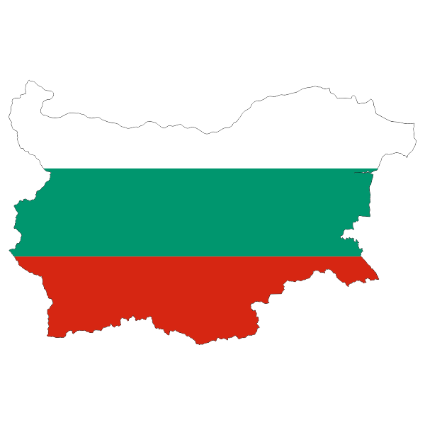 Bulgaria Map Flag With Stroke