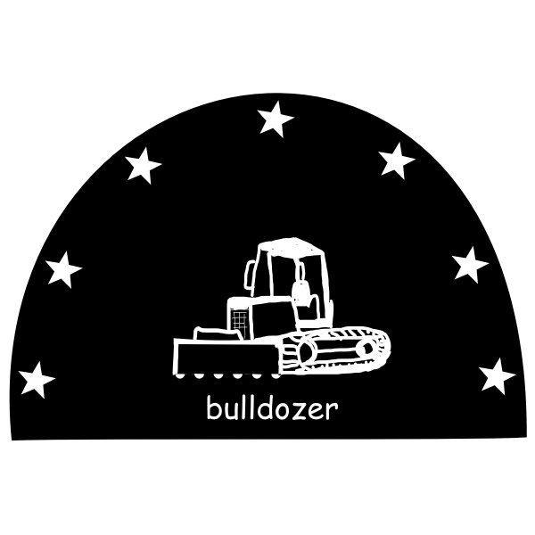 Vector drawing of bulldozer sign