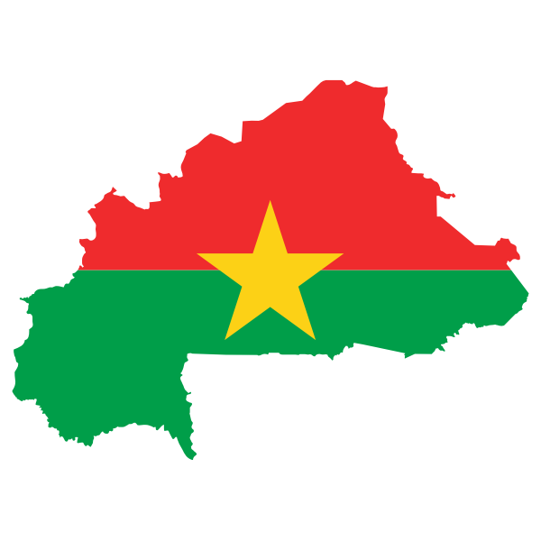 Burkina Faso Flag Map