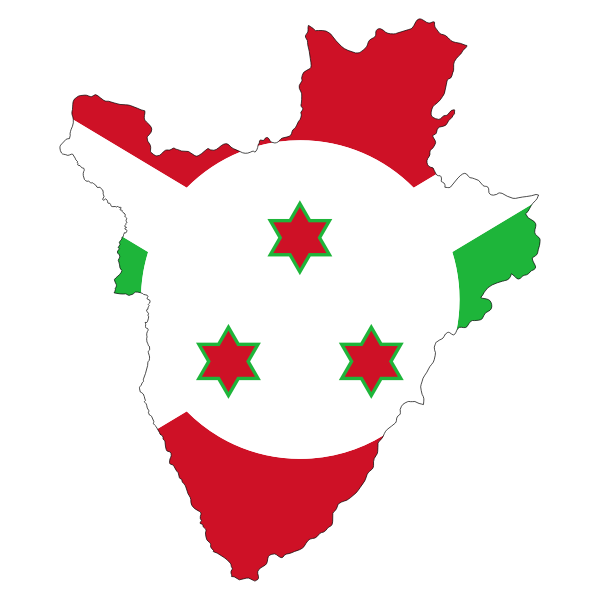 Burundi Flag Map With Stroke