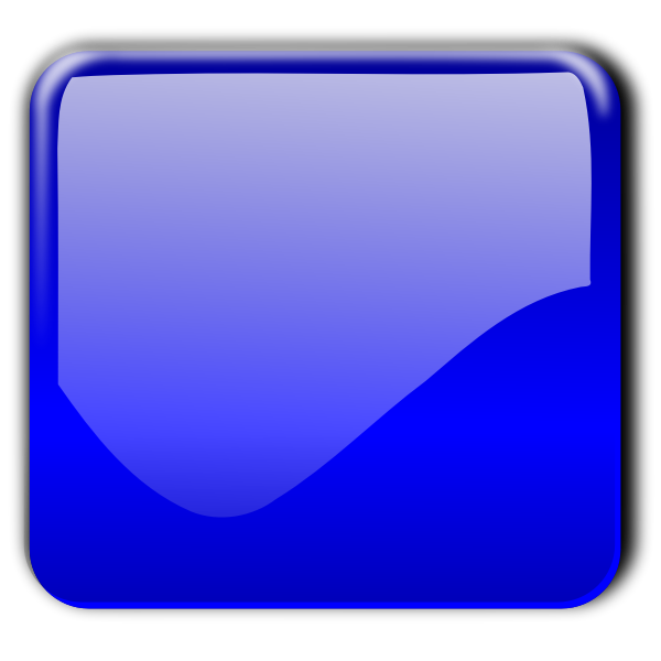 Gloss blue square decorative button vector image