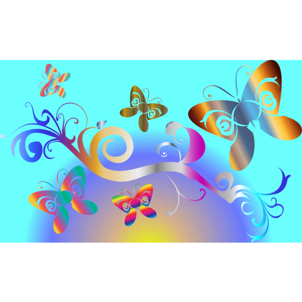 Butterflies Flourish Enhanced With Background 6