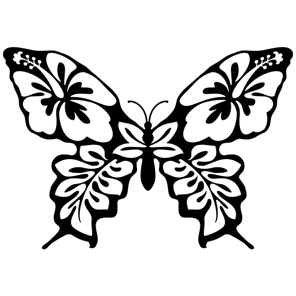 Download Butterfly Flower Line Art Free Svg