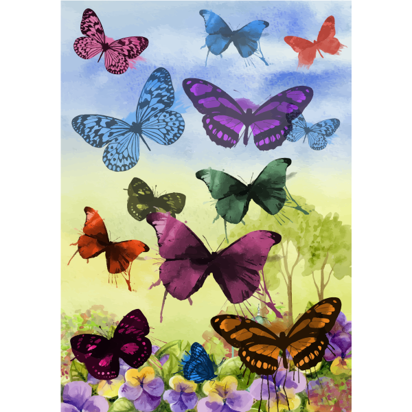 Butterfly Garden | Free SVG
