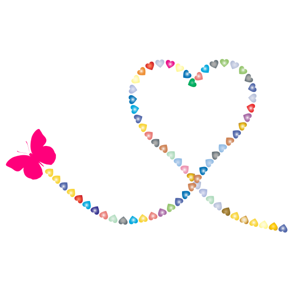 Download Butterfly Hearts Trail 2 | Free SVG