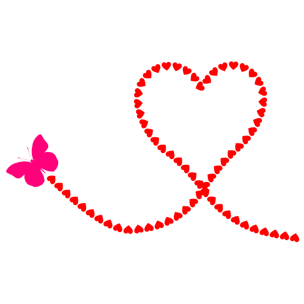 Download Butterfly Hearts Trail | Free SVG