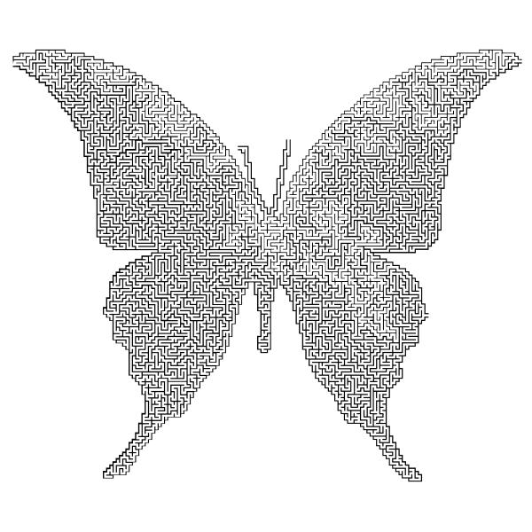 Butterfly Silhouette 6 Maze