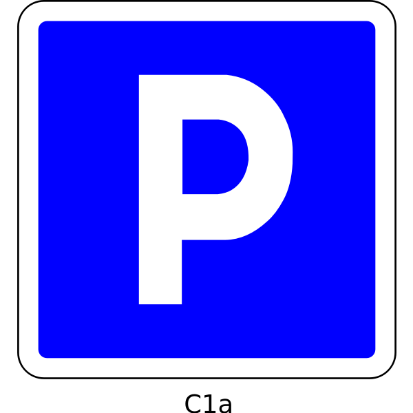 Vector clip art of parking area blue road sign