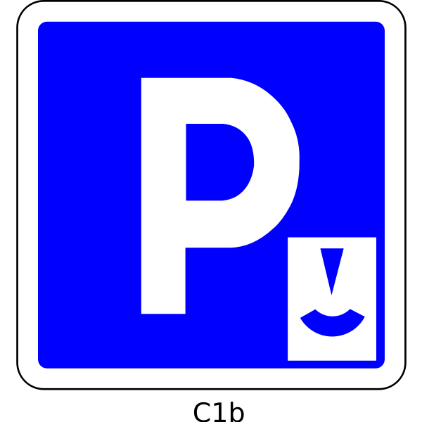 Vector image of parking disc area blue road sign