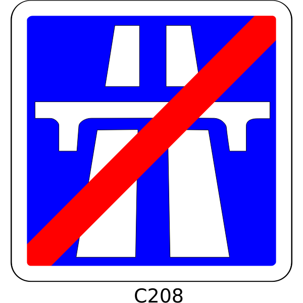 Vector graphics of end of motorway section roadsign