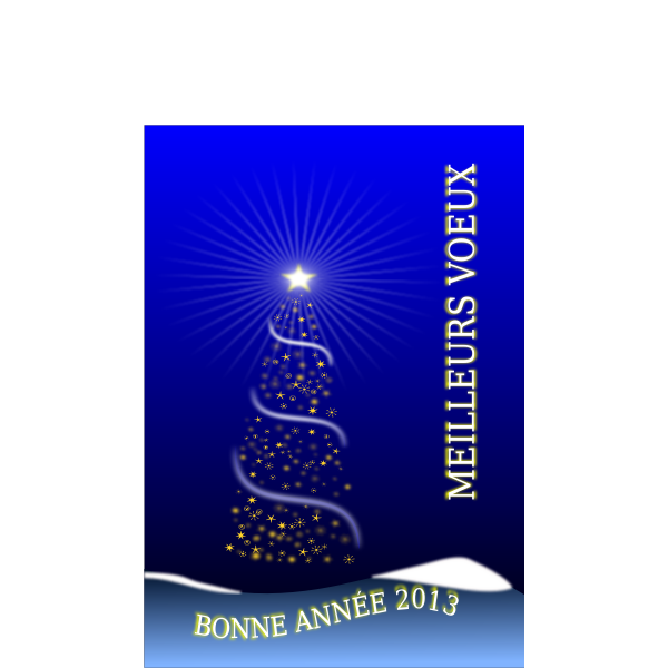 Vector image of New Year card in French