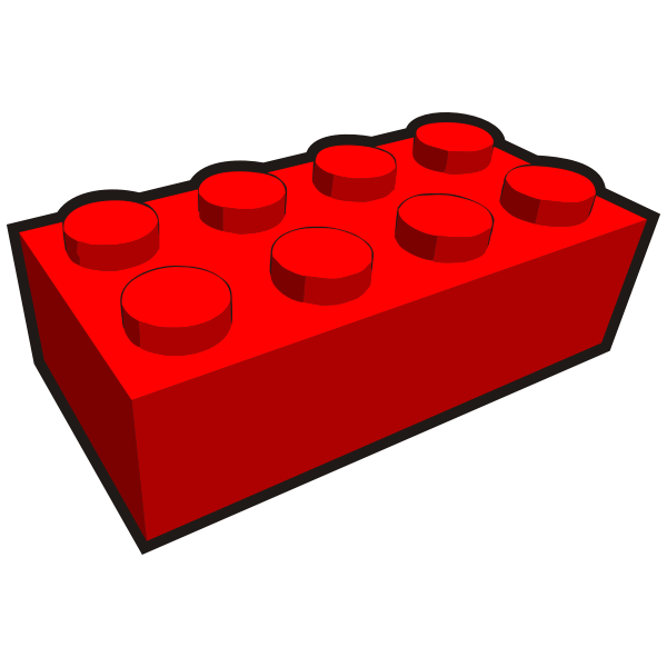 2x4 kid's brick element red vector illustration