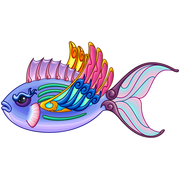 Colorful fish cartoon clip art | Free SVG