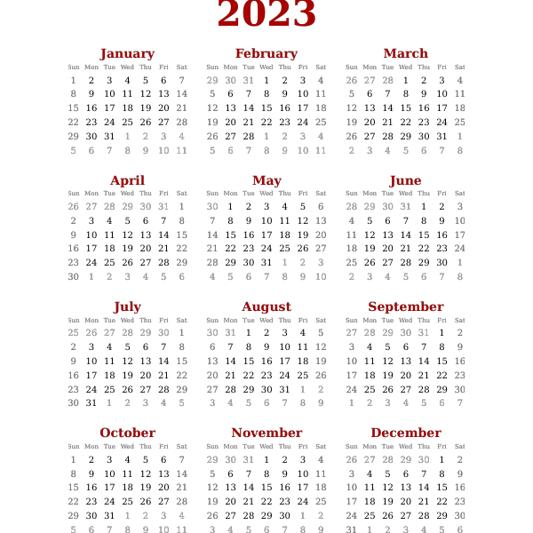 Calendar2023