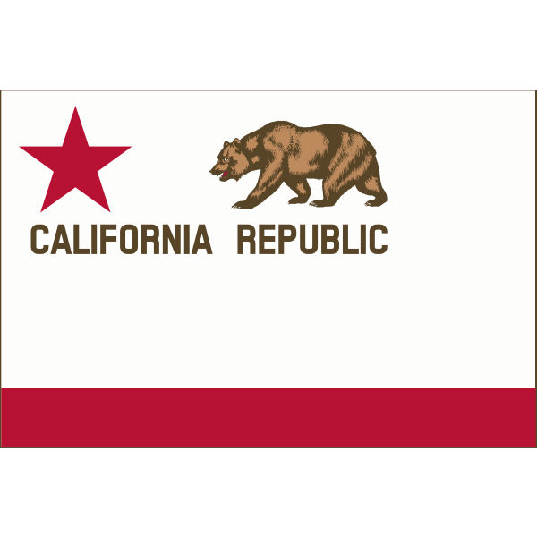 California Bear Flag Modernized Border Center Shaded