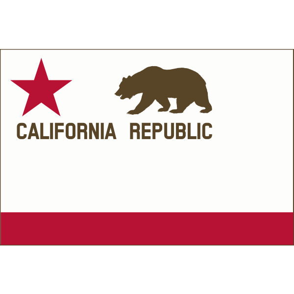 California Bear Flag Modernized Border Center Solid